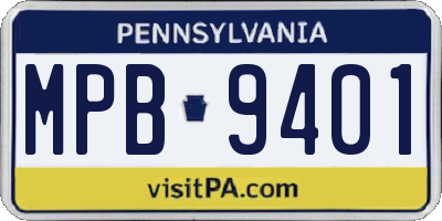 PA license plate MPB9401