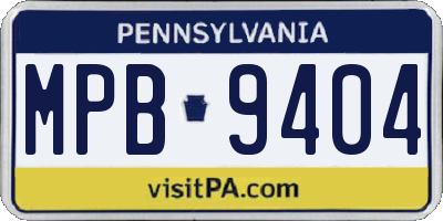PA license plate MPB9404
