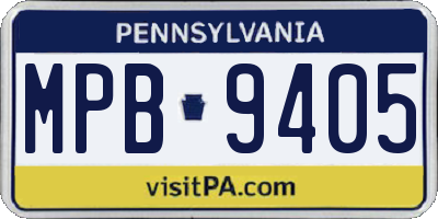 PA license plate MPB9405