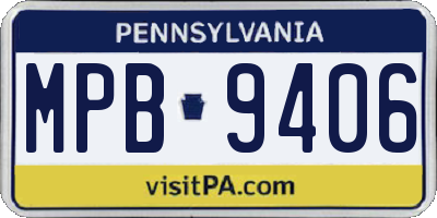 PA license plate MPB9406