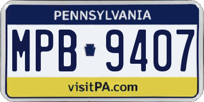 PA license plate MPB9407