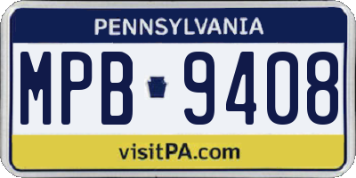 PA license plate MPB9408
