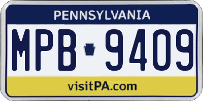 PA license plate MPB9409