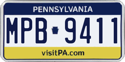 PA license plate MPB9411