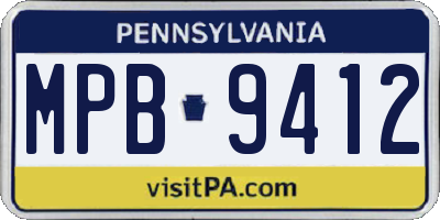 PA license plate MPB9412
