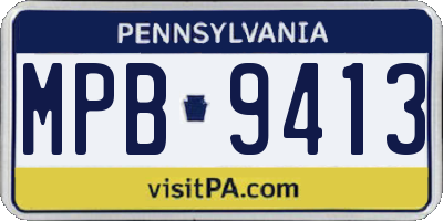 PA license plate MPB9413