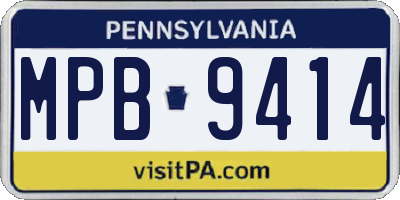 PA license plate MPB9414