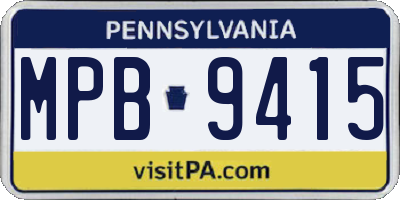 PA license plate MPB9415