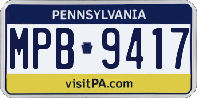 PA license plate MPB9417