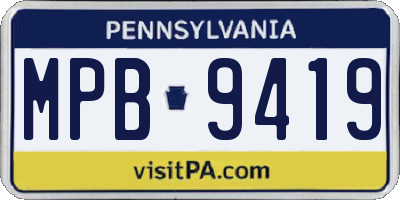 PA license plate MPB9419