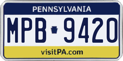 PA license plate MPB9420