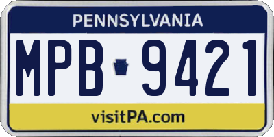 PA license plate MPB9421