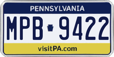 PA license plate MPB9422