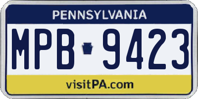 PA license plate MPB9423