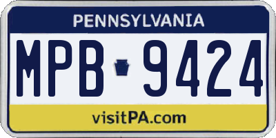PA license plate MPB9424