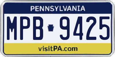 PA license plate MPB9425