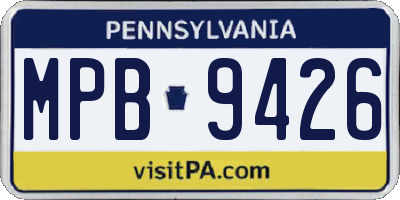 PA license plate MPB9426