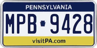 PA license plate MPB9428