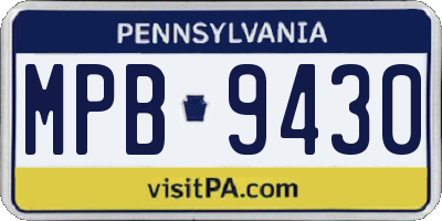 PA license plate MPB9430