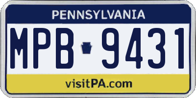 PA license plate MPB9431