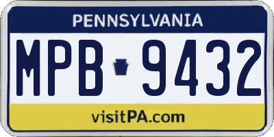 PA license plate MPB9432