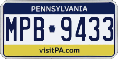 PA license plate MPB9433
