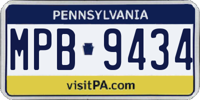 PA license plate MPB9434
