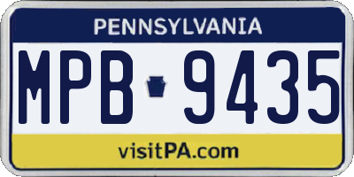 PA license plate MPB9435