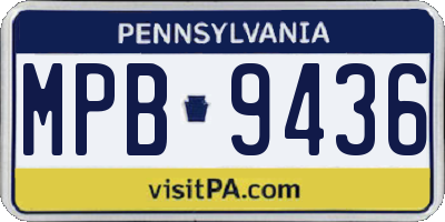 PA license plate MPB9436