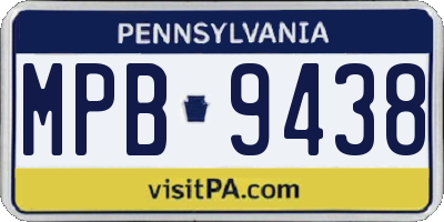 PA license plate MPB9438