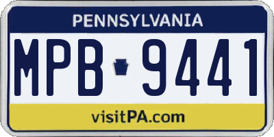 PA license plate MPB9441