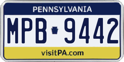 PA license plate MPB9442