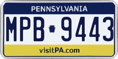 PA license plate MPB9443