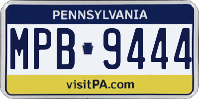 PA license plate MPB9444