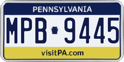 PA license plate MPB9445