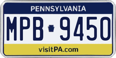 PA license plate MPB9450