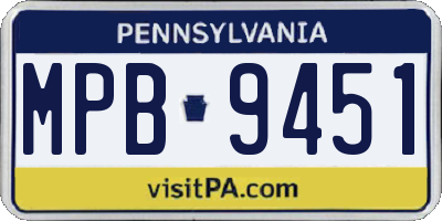 PA license plate MPB9451