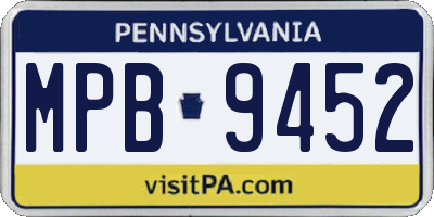 PA license plate MPB9452