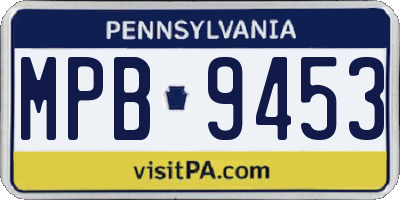 PA license plate MPB9453