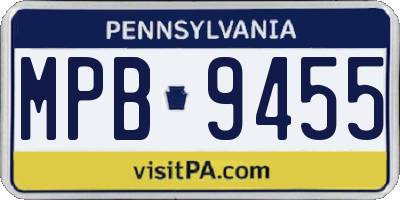 PA license plate MPB9455