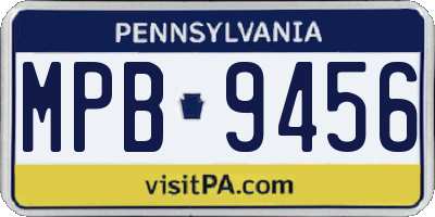 PA license plate MPB9456