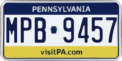 PA license plate MPB9457