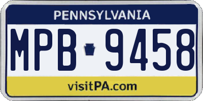 PA license plate MPB9458