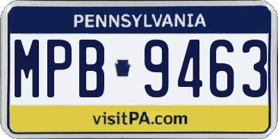 PA license plate MPB9463