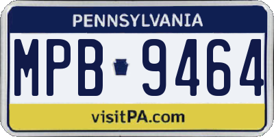 PA license plate MPB9464