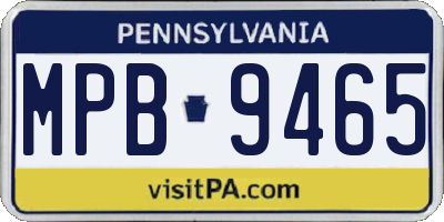 PA license plate MPB9465