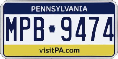 PA license plate MPB9474