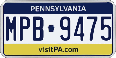 PA license plate MPB9475