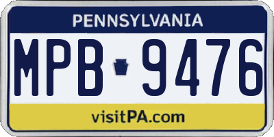PA license plate MPB9476