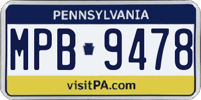 PA license plate MPB9478